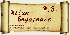 Milun Bogutović vizit kartica
